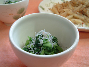 しらすと大根菜のおひたし